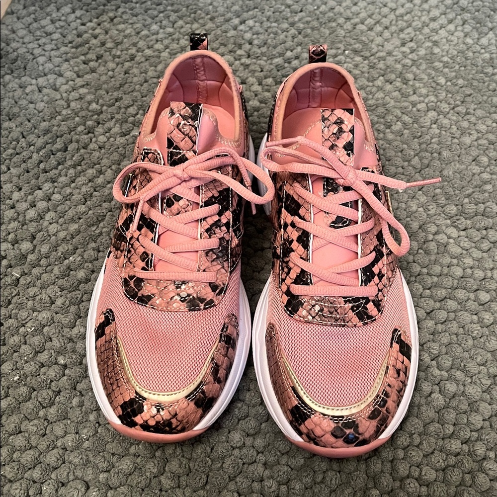 GBG Guess Pink Snakeskin Pattern Jimmi Sneakers